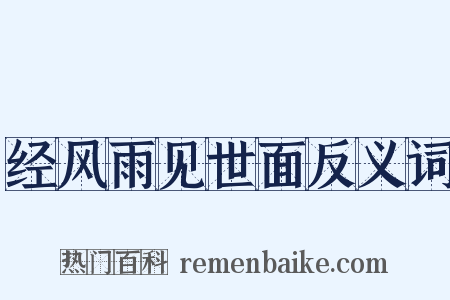 经风雨见世面反义词是什么意思的图片